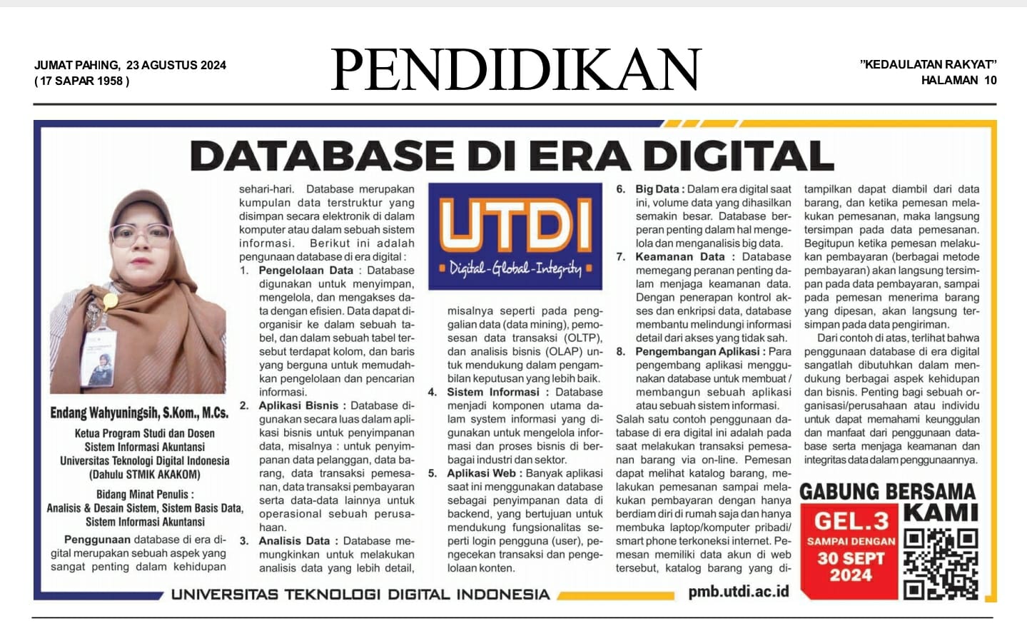 DATABASE DI ERA DIGITAL