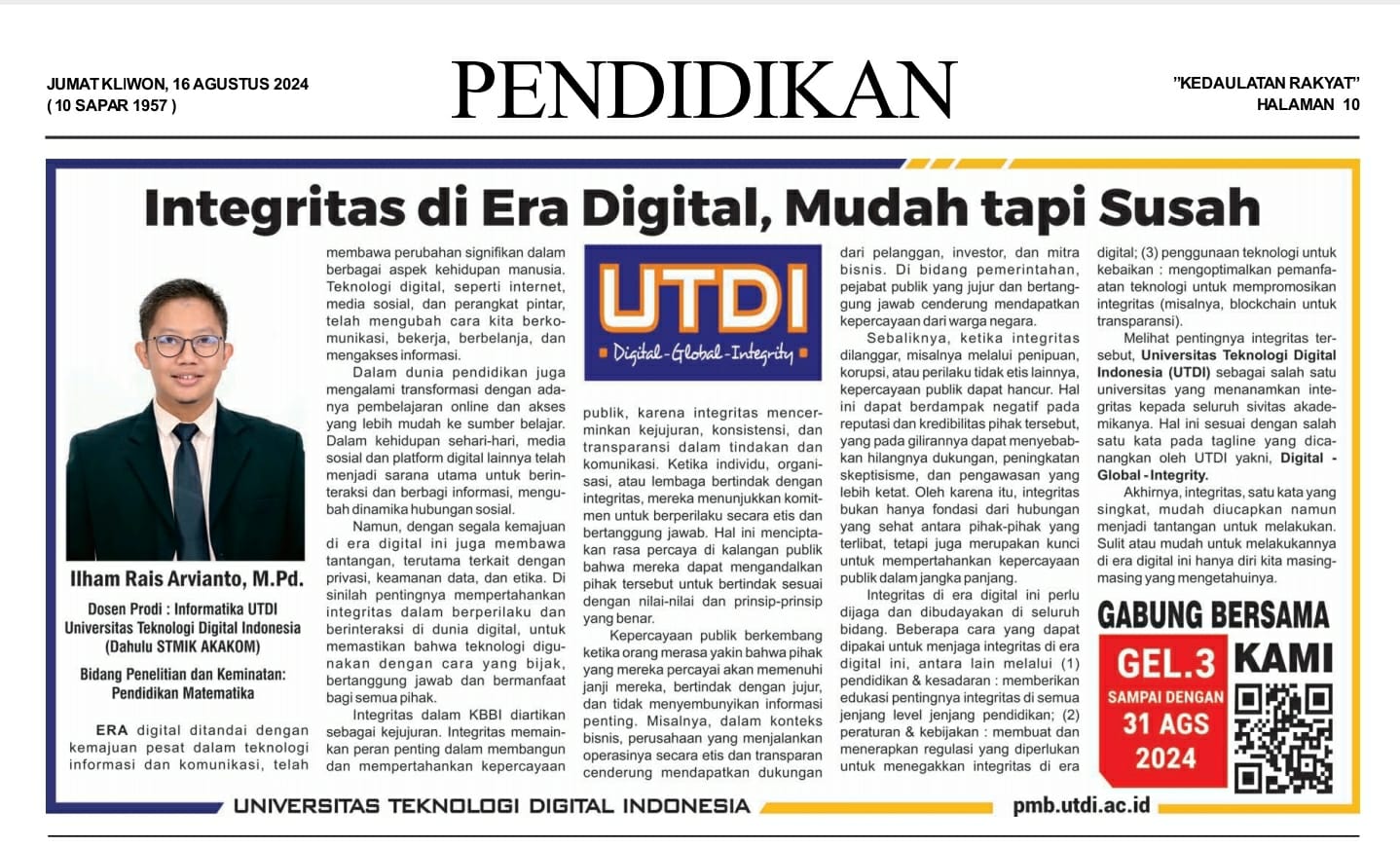 Integritas di Era Digital, Mudah Tapi Susah