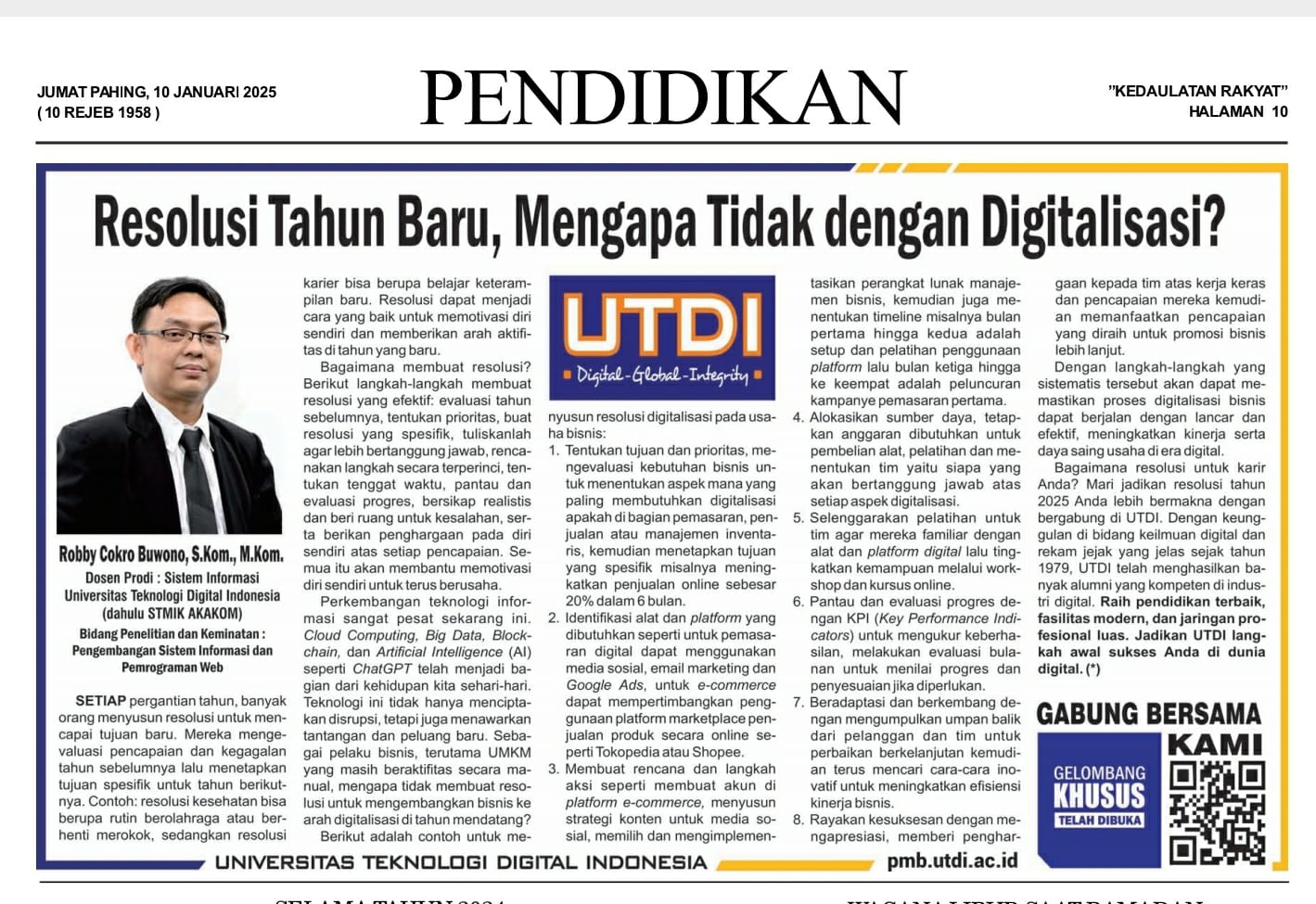 Resolusi Tahun Baru, Mengapa Tidak dengan Digitalisasi?