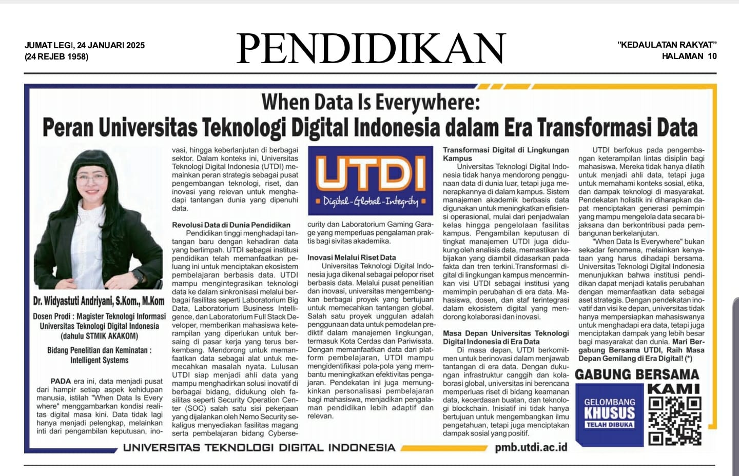 When Data Is Everywhere: Peran Universitas Teknologi Digital Indonesia dalam Era Transformasi Data